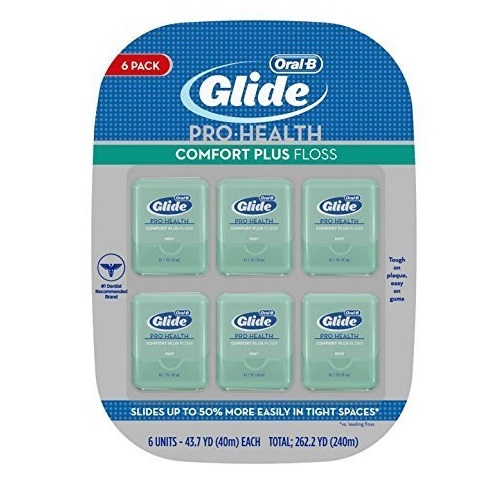 Glide Crest Comfort Plus Dental Floss Mint 40m each (6 pack), Only $13.98