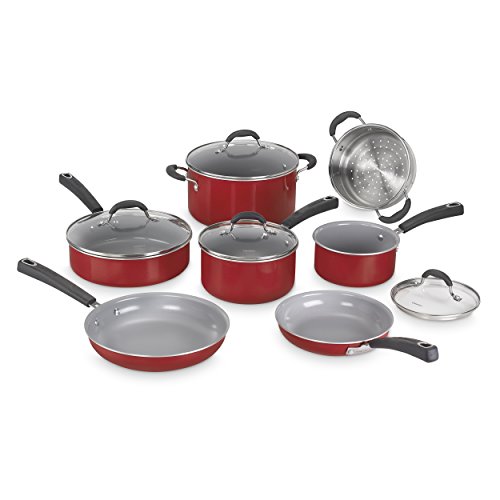 Cuisinart 54C-11R Advantage Ceramica XT Cookware Set, Medium, Red, Only $58.26, free shipping