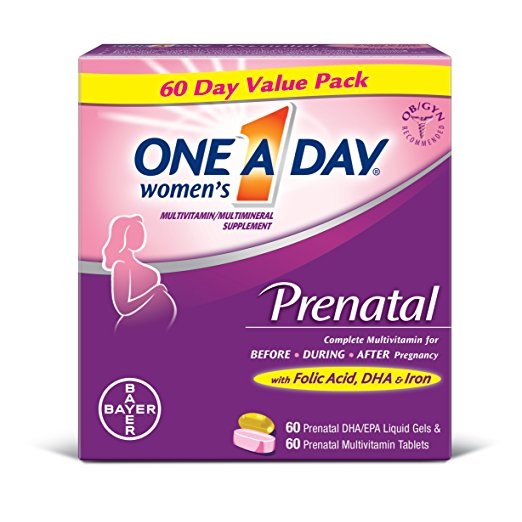 One A Day Women's Prenatal Multivitamins Two Pill Formula, 60+60 Count , only $12.87, free shipping