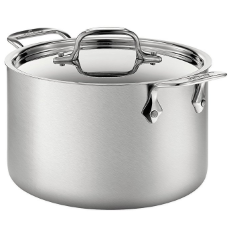 All-Clad BD552043 D5 Brushed 18/10 Stainless Steel 5-Ply Bonded Dishwasher Safe Soup Pot with Lid Cookware, 4-Quart, Silver $153.45