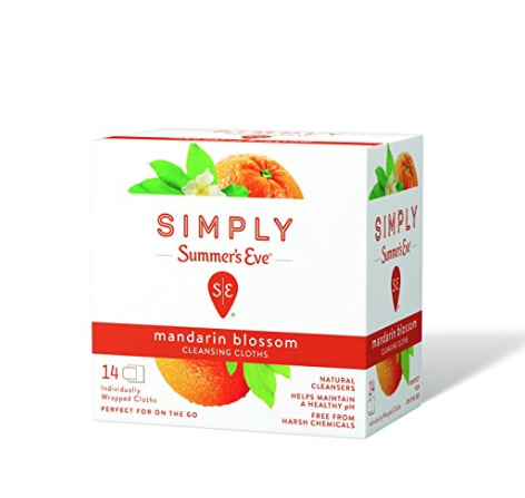 Summer's Eve Simply Cloths | Mandarin Blossom | 14 Count | Pack of 1 | pH Balanced, Free from Harsh Chemicals and Dyes only $1.99