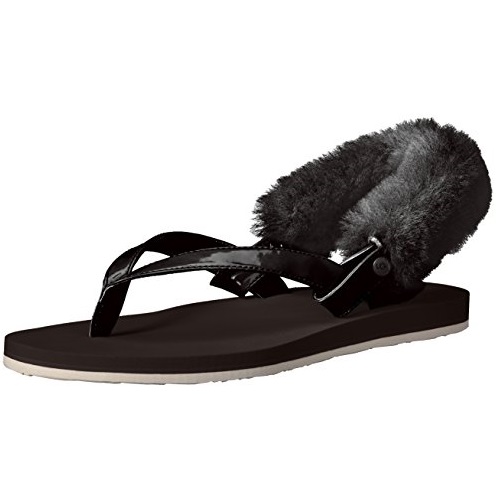 UGG Women's Laalaa Flat Sandal, Black, 7 M US, Only $24.99