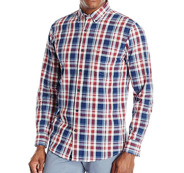 Dockers 男款格纹纯棉长袖衬衫, 现仅售$6.72