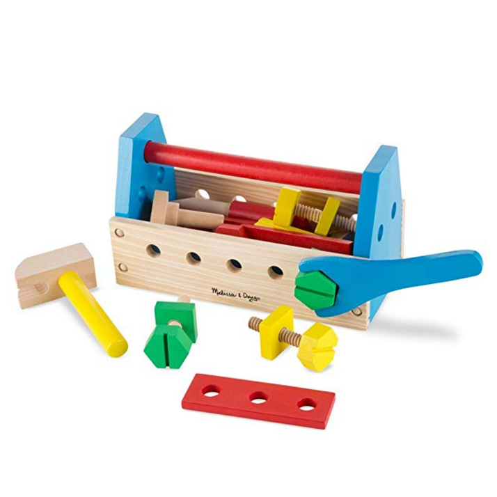Melissa & Doug Take-Along Tool Kit Wooden Construction Toy (24 pcs), Multicolor, 10.0 x 5.55 x 4.75, only  $9.99