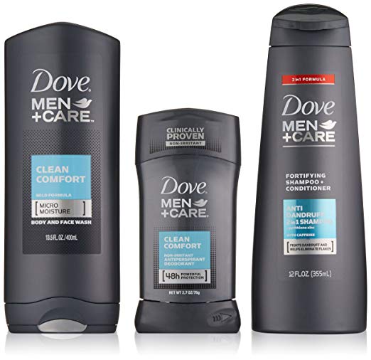 Dove多芬 Men+Care Everyday 三件套，包括洗发水、沐浴露和止汗除臭剂 点击Coupon后 $6.92 免运费