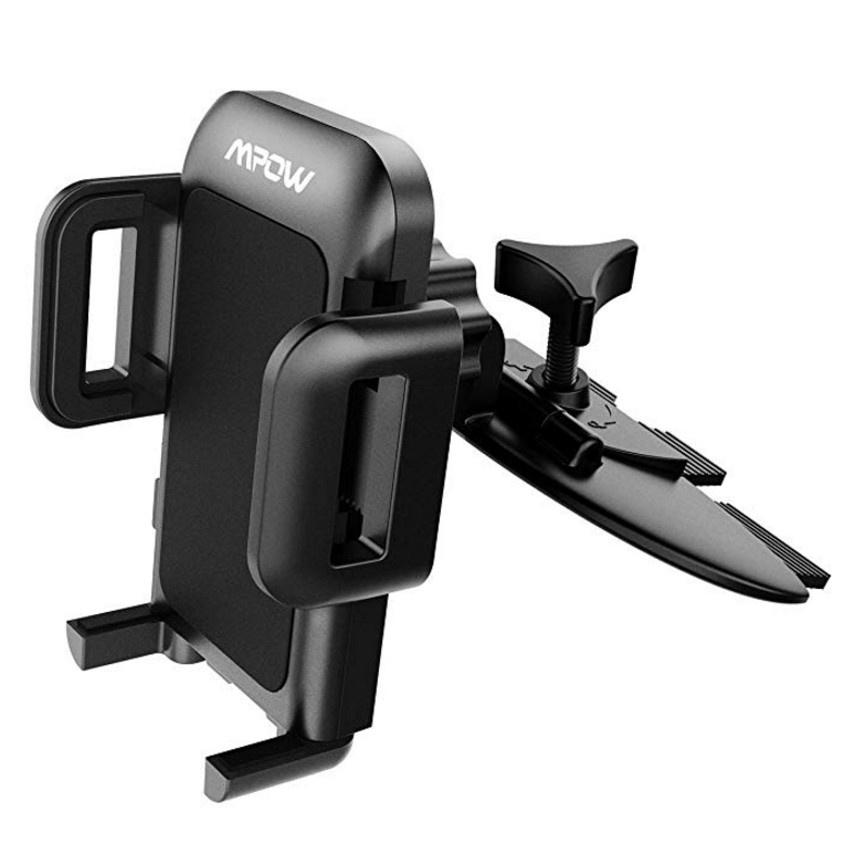 Mpow Car Phone Mount,CD Slot Car Phone Holder Universal Car Cradle Mount with Three-Side Grips and One-Touch Design $10.49