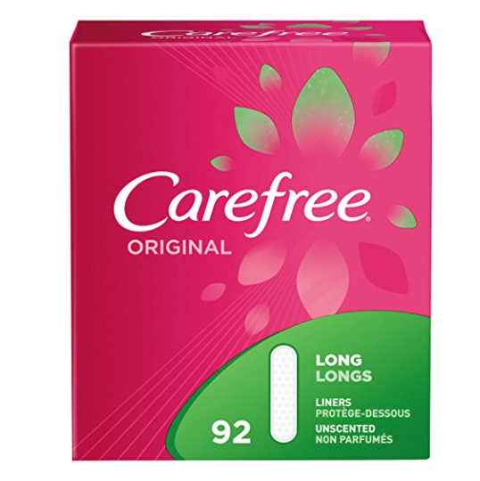 Carefree Original Thin Panty Liners, Comfortable Daily Feminine Care Protection, Long, 92 Count,  only $4.72