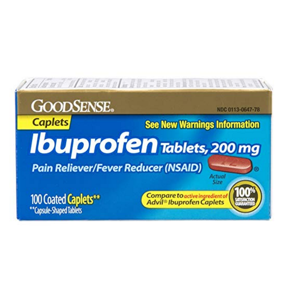 GoodSense Ibuprofen Pain Reliever/Fever Reducer Caplets, 200 mg, 100-Count $3.37