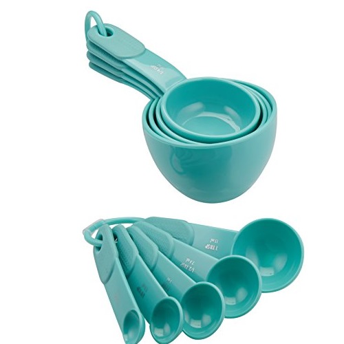 KitchenAid 9-Piece Measuring Cup and Spoon Set, Aqua Sky, Only $7.45
