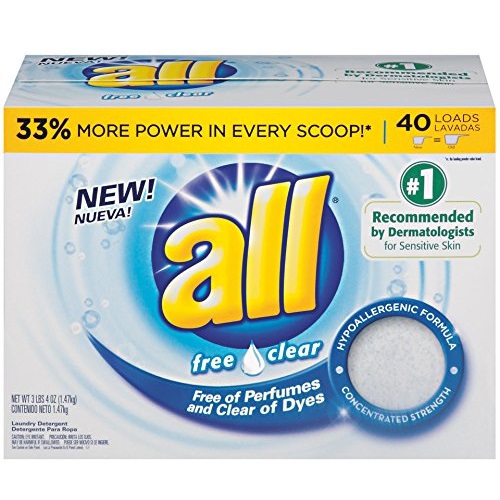 all Powder Laundry Detergent, Free Clear for Sensitive Skin, 52 Ounces, 40 Loads, Only $3.75, free shipping after clipping coupon and using SS
