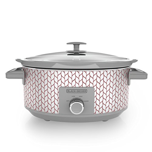 BLACK+DECKER SC3007D Slow Cooker, 7 Quart, Dial Control, Purple & Silver Leaf Pattern, Only $28.07 after clipping coupon, free shipping