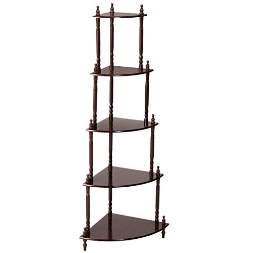 Frenchi Home Furnishing Cherry 5-Tier Corner Stand, Only $16.05