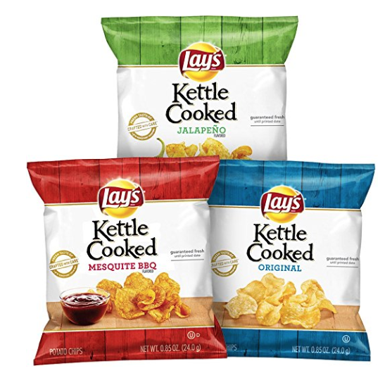 Lay's Kettle Cooked Potato Chips Variety Pack, 40 Count only $11.23