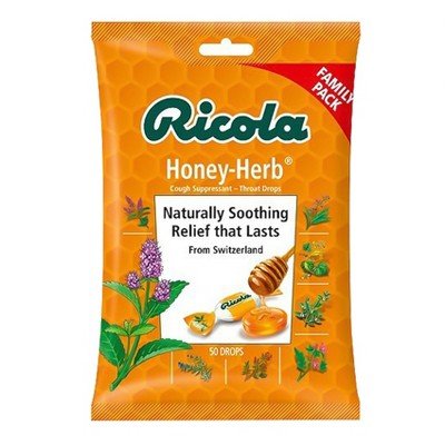 Ricola Family Pack Cough Suppressant Throat Drops, Honey-Herb, 50 Drops, Only $3.79
