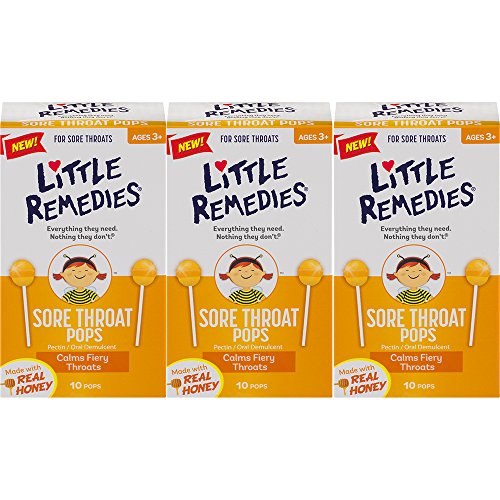 Little Remedies 兒童天然蜂蜜潤喉棒棒糖，10支/盒，共3盒，原價$11.59，現點擊coupon后僅售$9.27，免運費