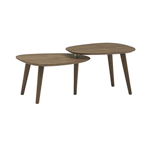 Rivet Allyson Mid-Century Two-Shelf Adjustable Coffee Table, Walnut, Only $143.11, free shipping