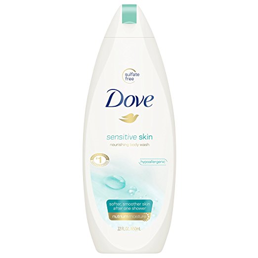 Dove多芬沐浴液， 敏感肌肤可用， 22盎司/瓶，共4瓶，原价$25.56，自动折扣后仅售$12.51，免运费