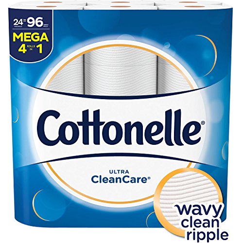 Cottonelle Ultra CleanCare Toilet Paper, Strong Bath Tissue, 24 Mega Rolls, Only $14.73, free shipping after clipping coupon and using SS