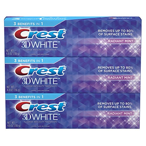 Crest 3D佳洁士超效美白薄荷牙膏，4.1 oz/支，共3支，原价$12.59，现仅售 $8.72，免运费！