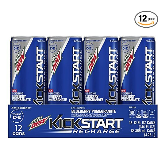 Mountain Dew Kickstart Recharge, Blueberry Pomegranate, 12 Ounce (Pack of 12) only $10.69
