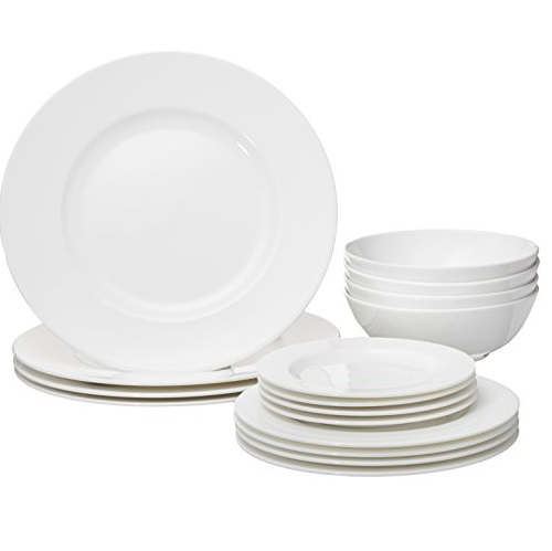 與PrimeDay促銷同價！史低價！ Lenox 白色骨瓷餐具16件套，原價$340.00，現僅售$99.99，免運費