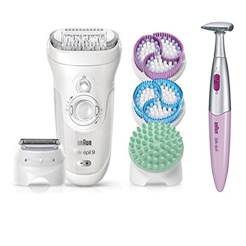 Braun Silk-épil 9 9-961V Epilator for Women and Bikini Trimmer Bundle - Electric Hair Removal for Women with 2 Exfoliation Brushes & Skin Care System, only $131.04 after clipping coupon, free shippin