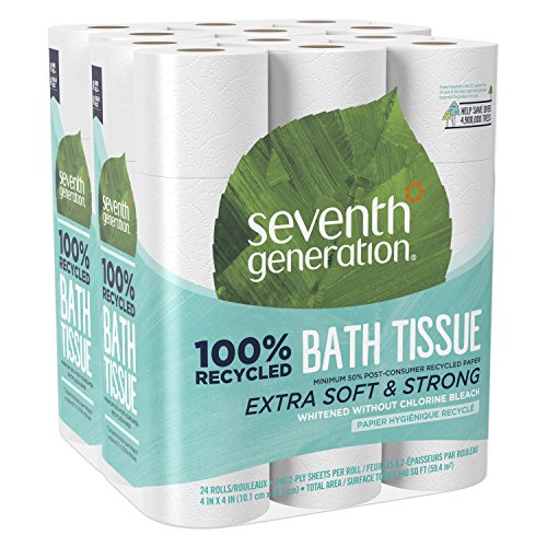 Seventh Generation Toilet Paper, Bath Tissue, 100% Recycled Paper, 24 Count (Pack of 2), Only$17.93, free shipping after clipping coupon and using SS