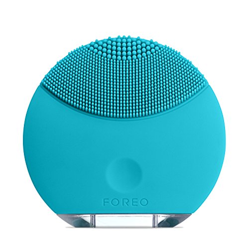 FOREO LUNA mini Silicone Face Brush with Facial Cleansing for All Skin Types, Turquoise Blue, Only $59.40, free shipping