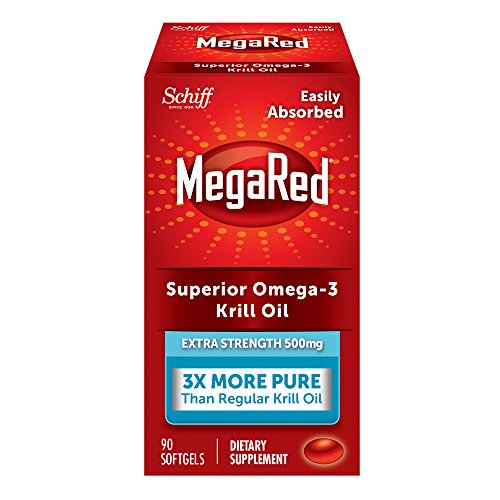 MegaRed 500mg Extra Strength Omega-3 Krill Oil - No fishy aftertaste as with Fish Oil, 90 softgels, Only $14.09, free shipping