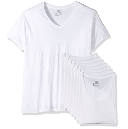 Hanes Men's 7 Pack ComfortSoft Tagless V-Neck T-Shirt (Bonus Pack), Only $15.50