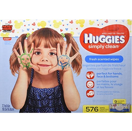 史低价！HUGGIES Simply Clean 婴儿湿巾 576片，原价$15.99，现仅售$10.88。买2件再减$5！