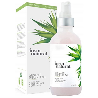 InstaNatural Organic Rosehip Seed Oil - 100% Pure, Unrefined Virgin Oil - Natural Moisturizer for Face, Skin, Hair, Stretch Marks, Scars, Wrinkles, Fine Lines & Nails  - 4 oz, only $18.87