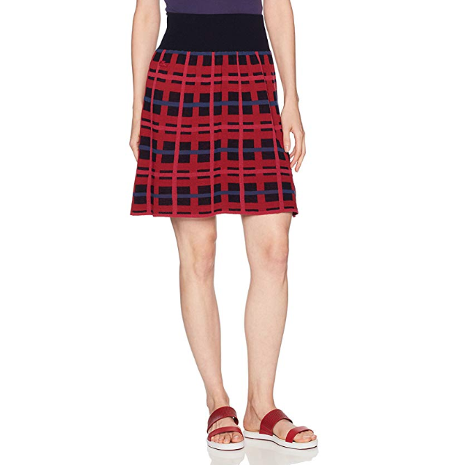 Lacoste All-Over Jacquard Print Crepe Wool Skirt 女款羊毛混紡短裙, 現僅售$25.54，免運費！