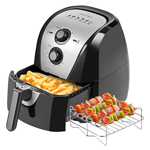 Secura Electric Hot Air Fryer Extra Large Capacity Air Fryer and additional accessories; Recipes and skewers accessory set (5.3Qt), Only $79.99 free shipping