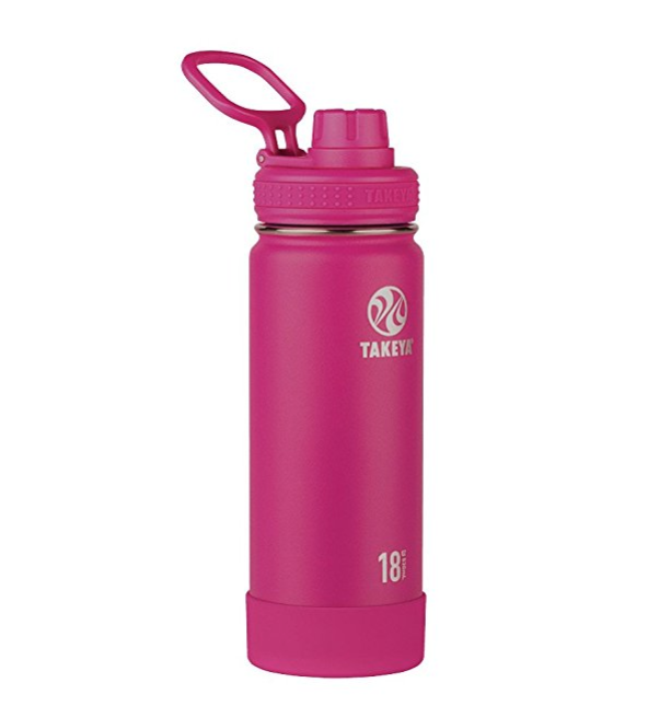 Takeya Actives Insulated Stainless Water Bottle with Insulated Spout Lid, 18oz, Fuchsia only $18.12