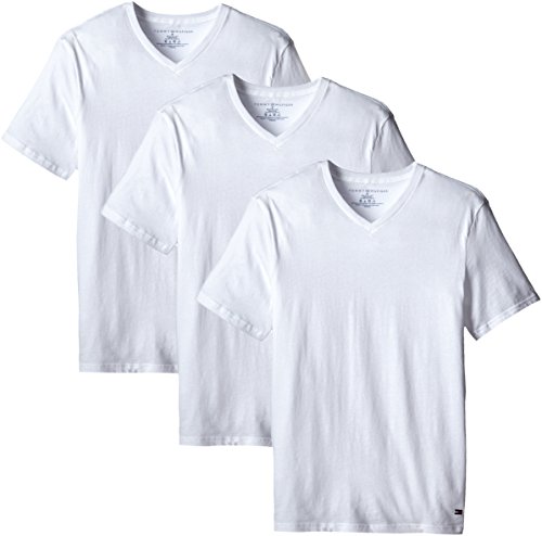 Tommy Hilfiger Men's Undershirts 3 Pack Cotton Classics V-Neck T-Shirt $13.79