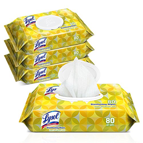 史低價！Lysol 檸檬香型消毒紙巾，80片/包，共4包，原價$14.39，現點擊coupon和使用折扣碼后僅售$10.07