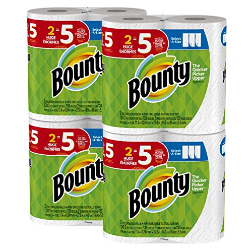 Bounty Select-a-Size Paper Towels, White, Huge Roll, 8 Count, Only $16.69