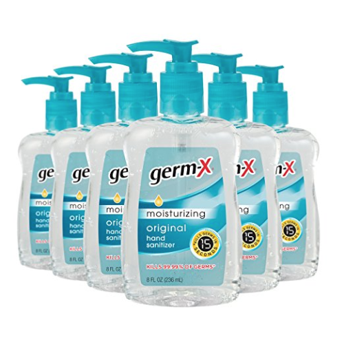 Germ-X Hand Sanitizer, Original, Pump Bottle, 8 Fluid Ounce (Pack of 6) only $11.10