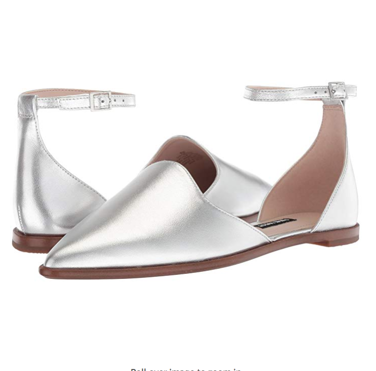 Nine West Oriona Metallic Flat Sandal 女款皮質平底涼鞋，原價$89, 現僅售 $24.78