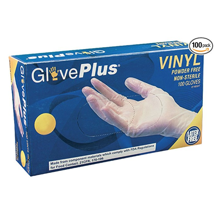 AMMEX - IVPF42100-BX - Vinyl Gloves - GlovePlus - Disposable, Powder Free, Non-Sterile, 4 mil, Small, Clear (Box of 100) only $3.71