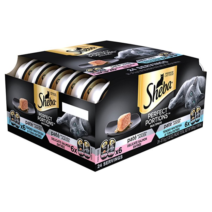 SHEBA Perfect Portions Pate Wet Cat Food Trays - Seafood only $4.78 via coupon