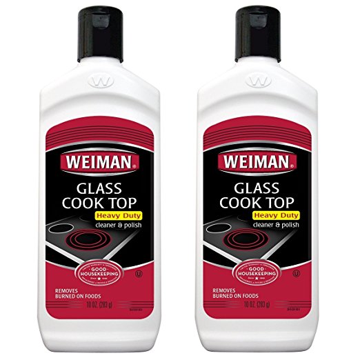 Weiman Glass Cooktop Cleaner and Polish - 10 Ounce - 2 Pack - Heavy Duty Cooktop Scrubbing Pads - Shines and Protects Glass and Ceramic Smooth Top Ranges with Its Gentle Formula, Only $13.25