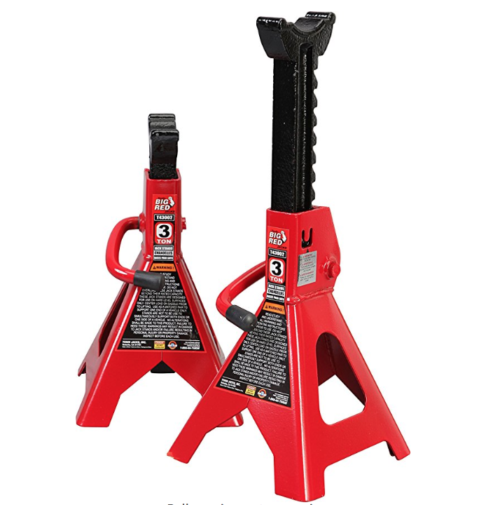 Torin Big Red Steel Jack Stands: 3 Ton Capacity, 1 Pair only $23.88