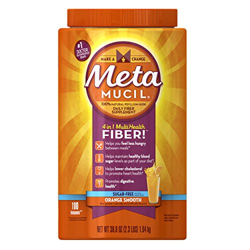 Metamucil Daily Fiber Supplement, Orange Smooth Sugar Free Psyllium Husk Fiber Powder, 180 Doses, Only $25.44, free shipping