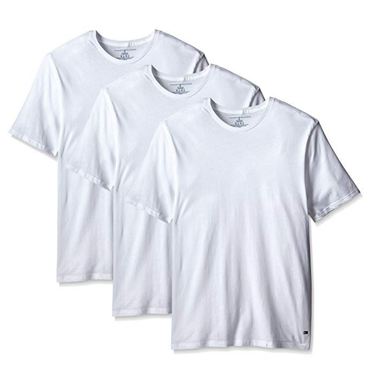 Tommy Hilfiger基礎款男士純棉圓領T恤 3件裝，現僅需$18.41