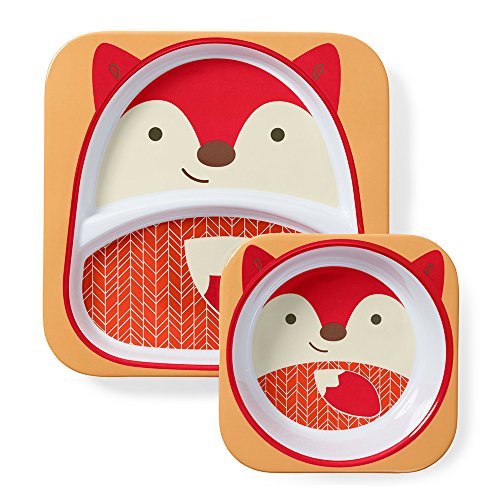Skip Hop Baby Plate and Bowl Set, Melamine, Fox, Only $10.79