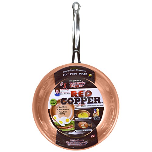 Red Copper 10 inch Pan by BulbHead Ceramic Copper Infused Non-Stick Fry Pan Skillet Scratch Resistant Without PFOA and PTFE Heat Resistant From Stove To Oven Up To 500 Degrees $10.00