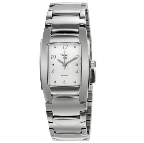 TISSOT T-10 White Dial Stainless Steel Ladies Watch Item No. T073.310.11.017.00, only $119.99 after  using coupon code, free shipping
