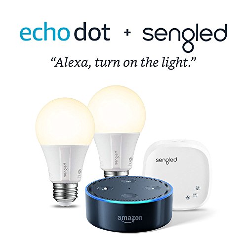 史低價！ Echo Dot + Element by Sengled 2 Bulb Kit語言管家套裝，原價$89.98，現僅售$59.99，免運費